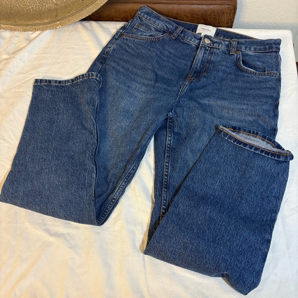 Reformation Dark Blue Straight Jeans